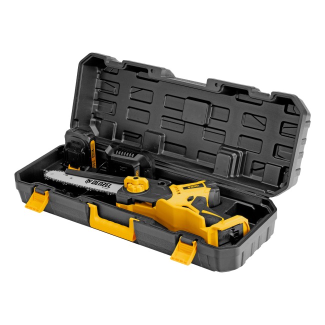 Цепная мини-пила аккумуляторная СCS-200BL, шина 200 мм, Li-Ion, 20 В Denzel