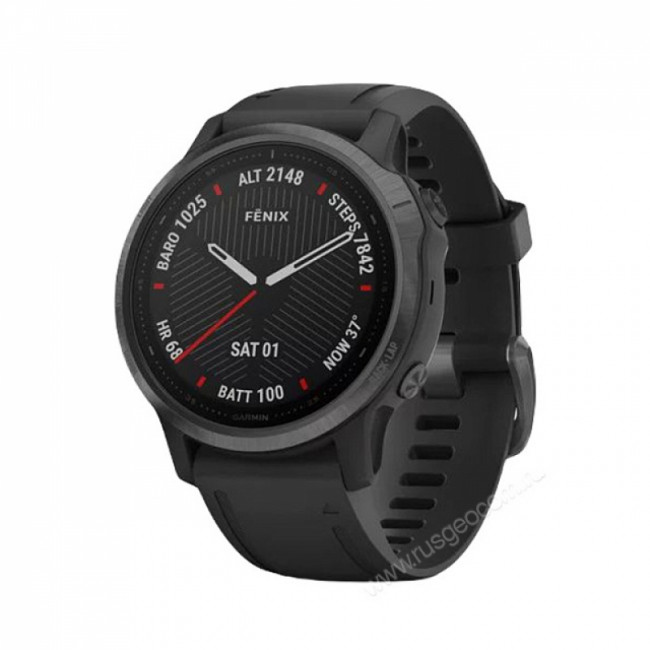 Часы Garmin Fenix 6S Sapphire серый DLC с черным ремешком Часы Garmin Fenix 6S Sapphire серый DLC с черным ремешком