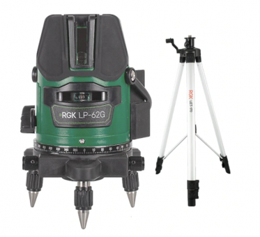 Лазерный уровень RGK LP-62G + штатив RGK LET-170