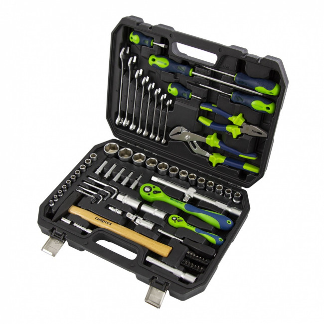 Набор инструментов 1/2", 1/4" CrV 76 предметов Сибртех