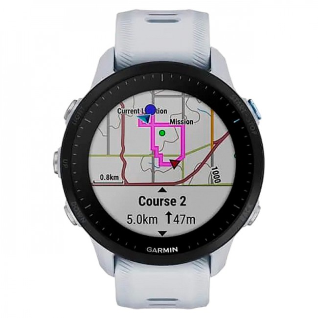 Часы Garmin Forerunner 955 с белым ремешком