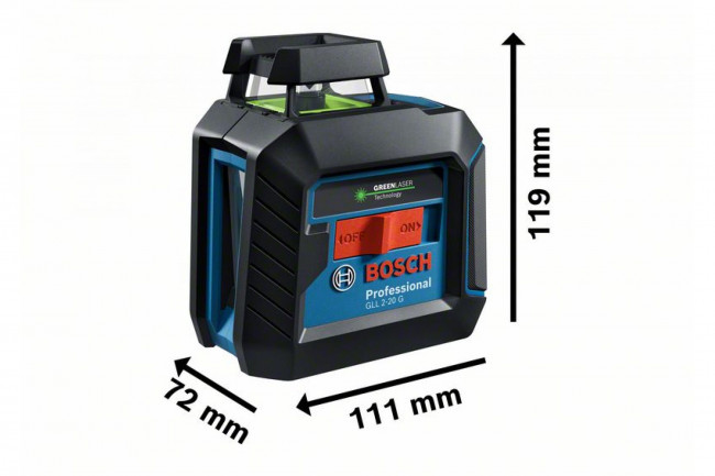 Лазерный уровень Bosch GLL 2-20 G + LB 10 + DK 10 (0.601.065.000) с зеленым лучом