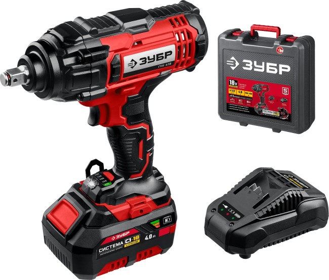 Гайковерт ударный ГУЛ-410-41 ЗУБР 1 АКБ
