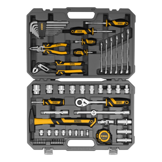 Набор инструментов 1/2", 1/4" 64 предмета Denzel