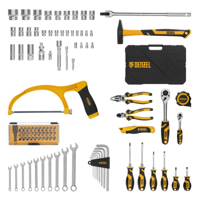 Набор инструментов 1/2", 1/4" 100 предметов Denzel