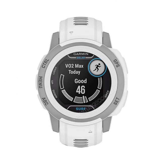 Часы Garmin Instinct 2s Solar Surf белый с серебристым безелем Часы Garmin Instinct 2s Solar Surf белый с серебристым безелем