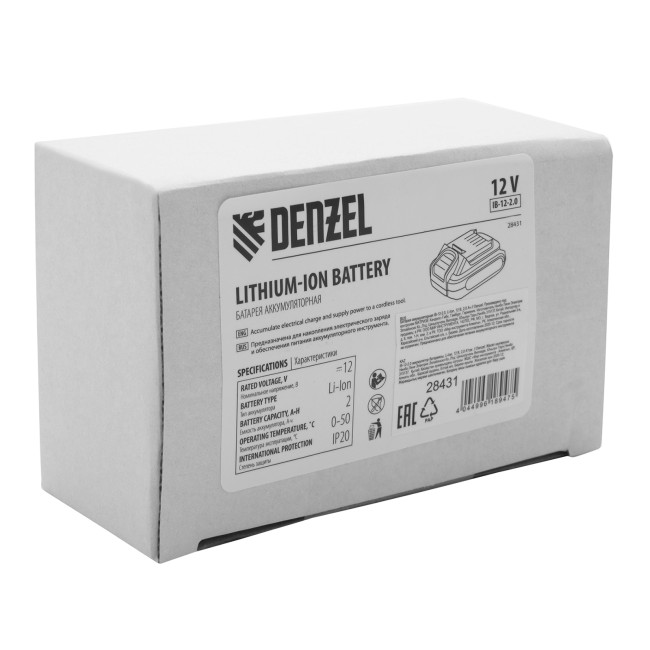 Батарея аккумуляторная IB-12-2.0, 12 В, 2.0 Ач Denzel