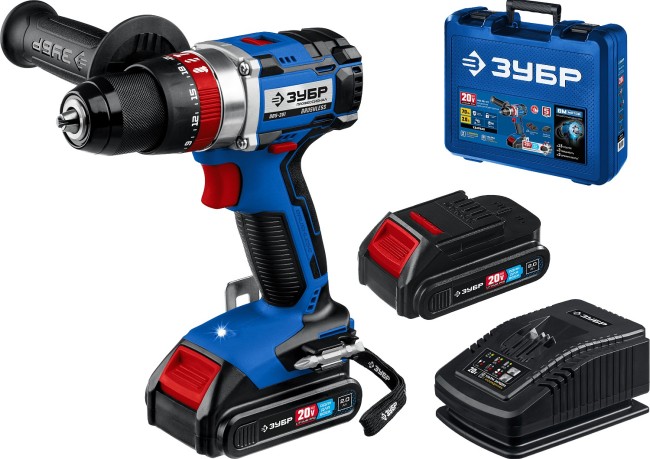 Ударная дрель-шуруповерт DBS-201-22 ЗУБР 2 АКБ
