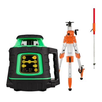 Комплект: ротационный нивелир AMO ROTOR 300G + штатив, рейка