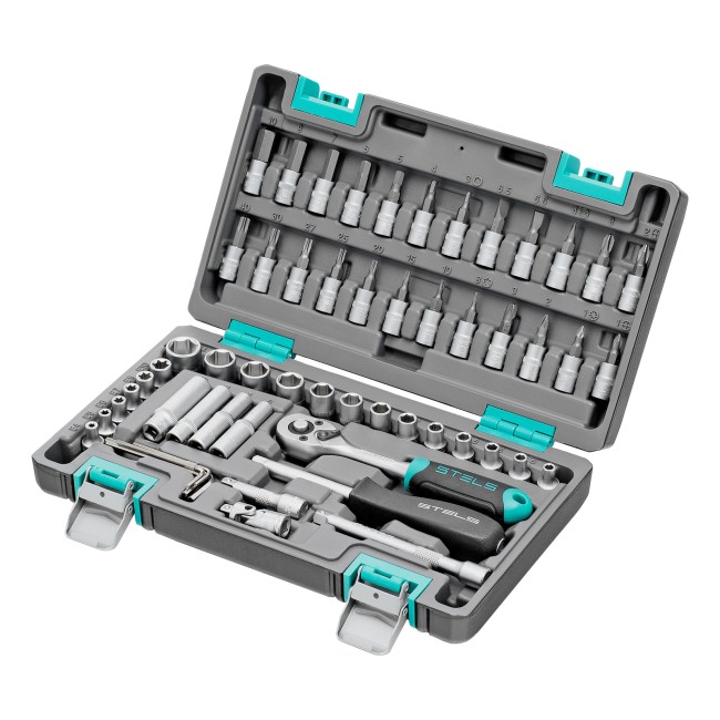 Набор инструментов, 1/4", CrV 57 предметов Stels