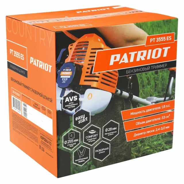 Бензиновый триммер Patriot PT 3555ES Country (разборная штанга)
