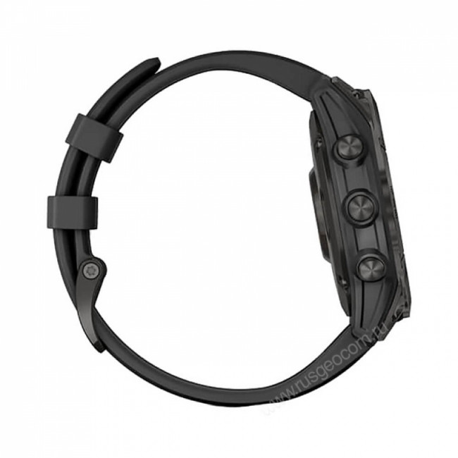 Часы Garmin Fenix 7 Sapphire Solar титановый черный DLC с черным ремешком