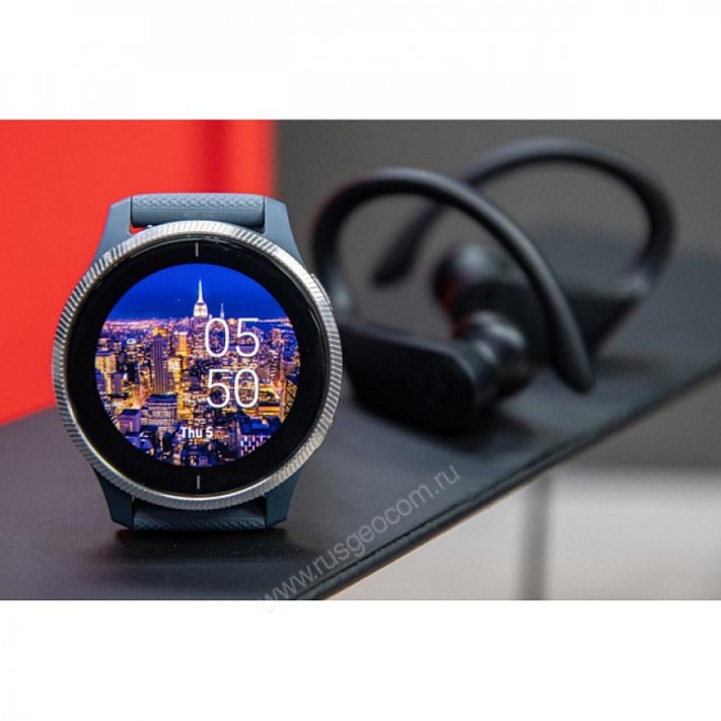 Часы Garmin Venu синий гранит с серебристым безелем